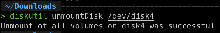 diskutil unmountDisk