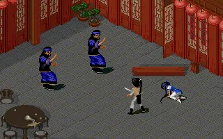 麻袋打開後驚動看守的苗人拳，戰鬥隨即展開