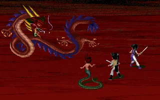 火神龍現身，金紫相間的巨龍張牙舞爪，這是最後一場神龍戰